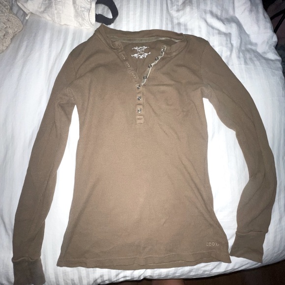 IZOD long sleeve tight shirt half button up - Picture 1 of 3